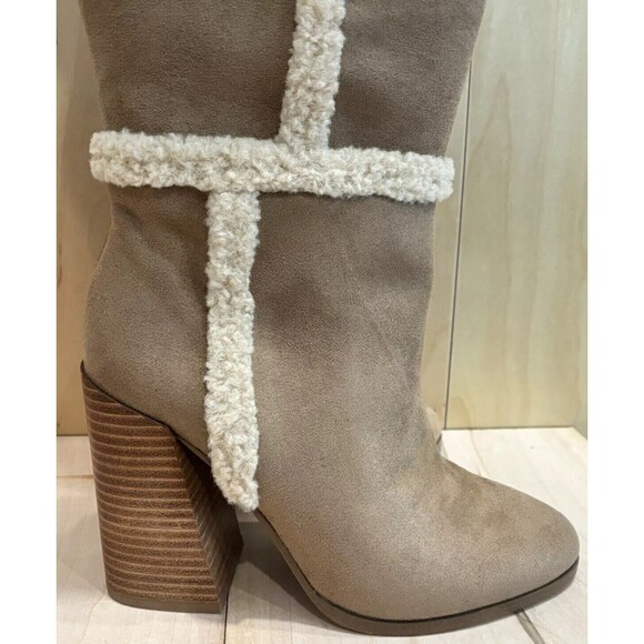 Jessica Simpson Rustina Over The Knee Boot Sandstone Patchwork Vegan Leather 7M - Picture 6 of 8